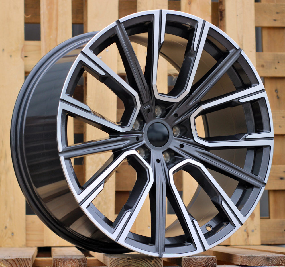 R20x8.5  5X112  ET  25  66.6  B5836  (IN5515)  Grey Polished (MG)  For BMW  (K7)  (Rear+Front Dark)