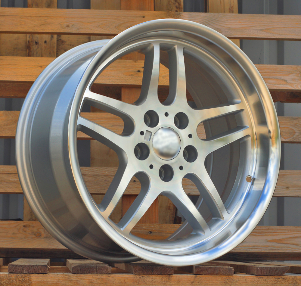 R17x8  5X120  ET  20  74.1  A5913  Silver+Polished Lip (SP)  For BMW  (P)  (Rear+Front (MS Polished))