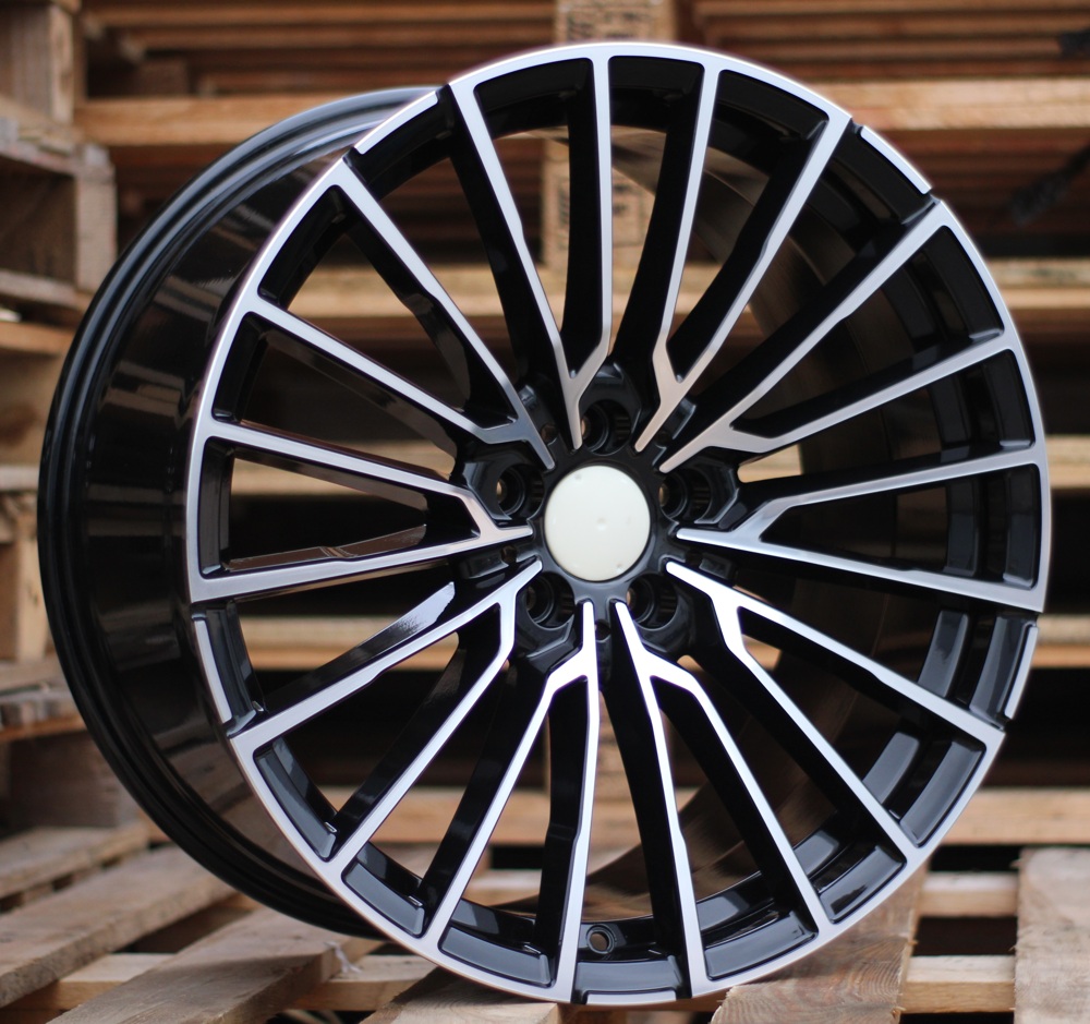 R20x8.5  5X112  ET  25  66.6  B5569  Black Polished (MB)  For BMW  (K4)  (Rear+Front)