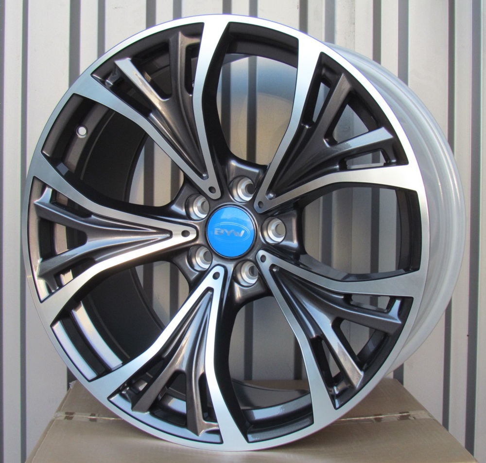 R21x10  5X120  ET  40  74.1  B1197  Grey Polished (MG)  For BMW  (K5)  ((AKC 145 Eur)Rear+Front)