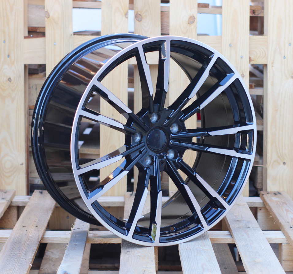 R20x8.5  5X112  ET  30  66.6  A7065  (BK5396)  Black Polished+Powder Coating (MBPC)  For BMW  (K2)  (Rear+Front)