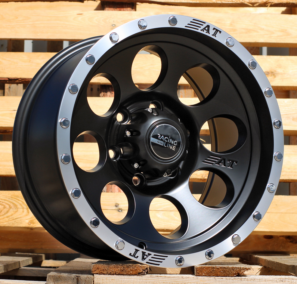 R16x8.5  6X139.7  ET  M15  110.1  B5187  Black Half Matt+Polished Lip (BLHMPL)  For 4X4  (R)