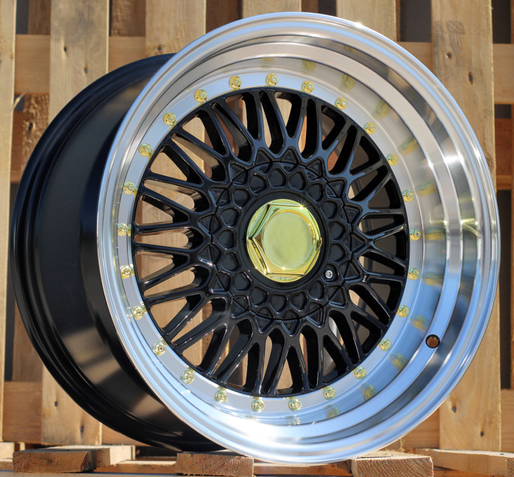 R13x6  8X100/108  ET  30  67.1  BY479  (LU247)  Black+Polished Lip (BLPL)  For RACIN  (R)  (BBS Style)