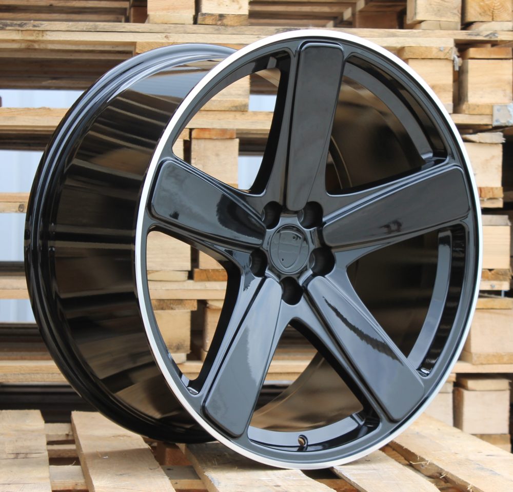 R20x10  5X112  ET  19  66.5  FE023  (BK5513)  Black+Polished Lip (BLPL)  For PORCH  (K4+K2)  (Rear+Front)