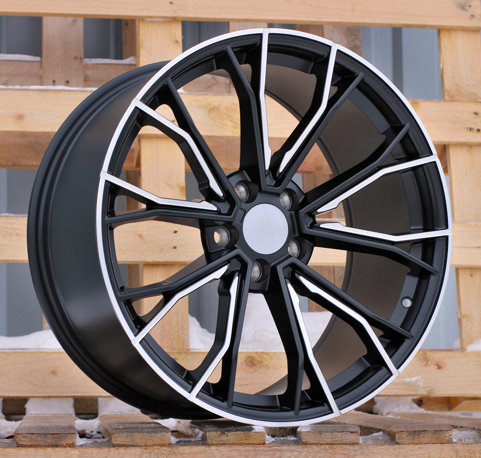 R19x8.5  5X112  ET  25  66.6  A5385  (XFE290)  Black Half Matt (BLHM)  For BMW  (K4+P1)  (Rear+Front (With polished LIP))