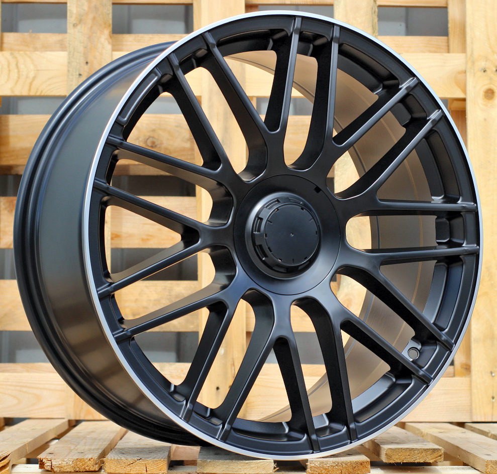 R20x8  5X112  ET  36  66.6  B1268  Black Half Matt+Polished Lip (BLHMPL)  For MER