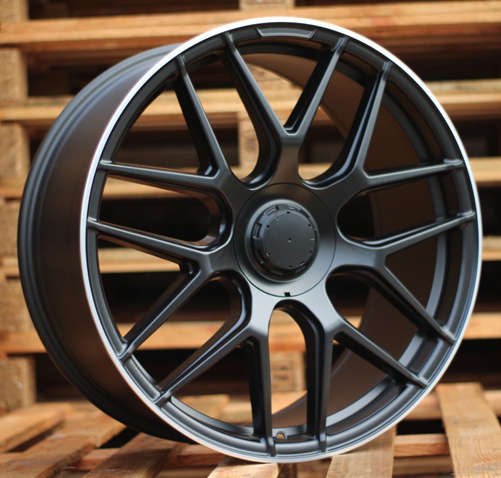 R18x8.5  5X112  ET  43  66.6  B1258  (IN7040)  Black Half Matt+Polished Lip (BLHMPL)  For MER  (K7)