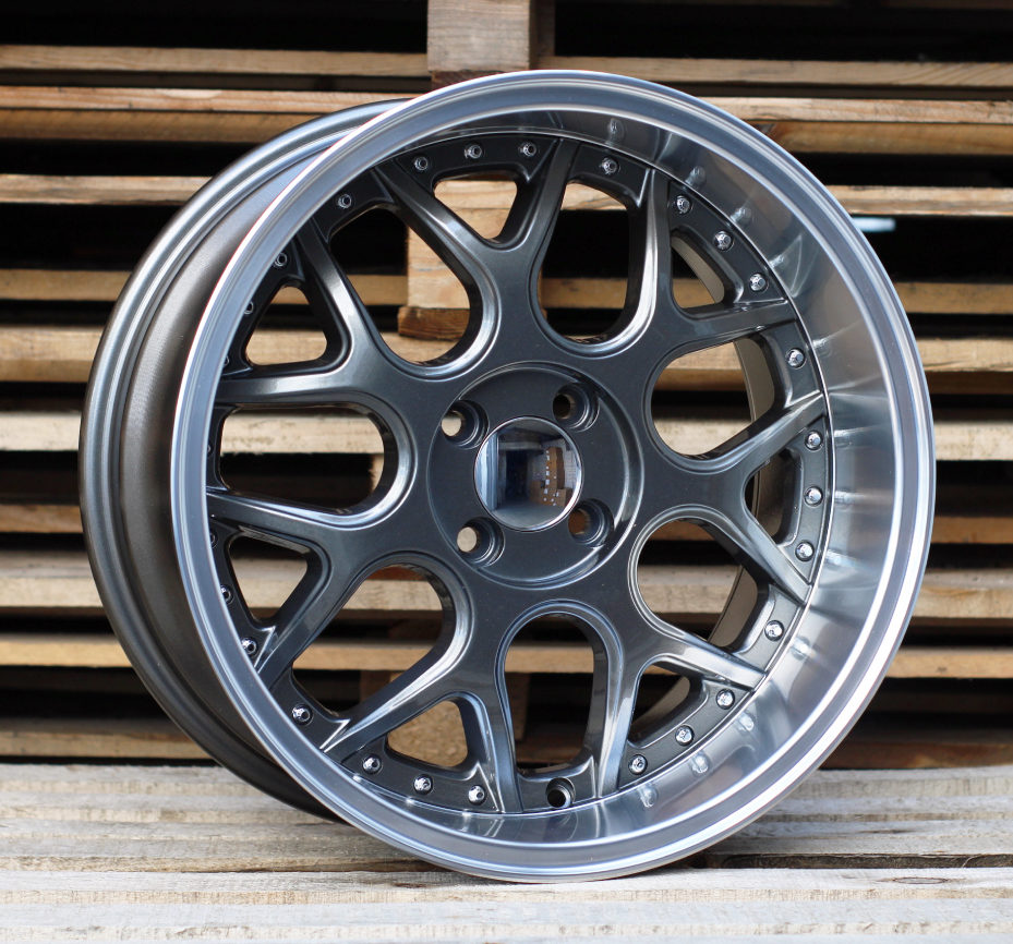 R17x8.5  3X112  ET  20  57.1  FR762  Gun Metal+Polished Lip (GMPL)  For SMART  (R)  (BRABUS Style (AKC 55 Eur)Front+Rear)