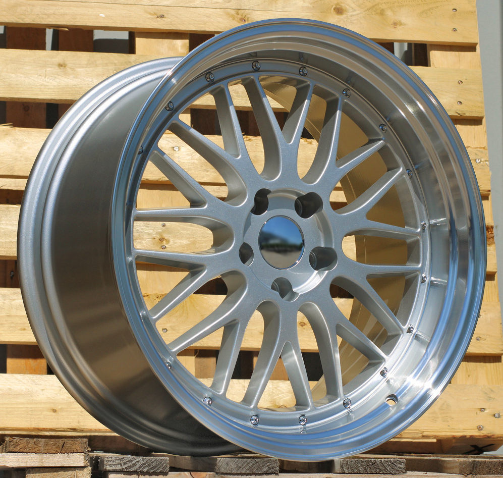 R19x8.5  5X120  ET  33  72.6  BK848  Silver+Polished Lip (SP)  For BMW  (K4+Z7)  (BBS Style Rear+Front)
