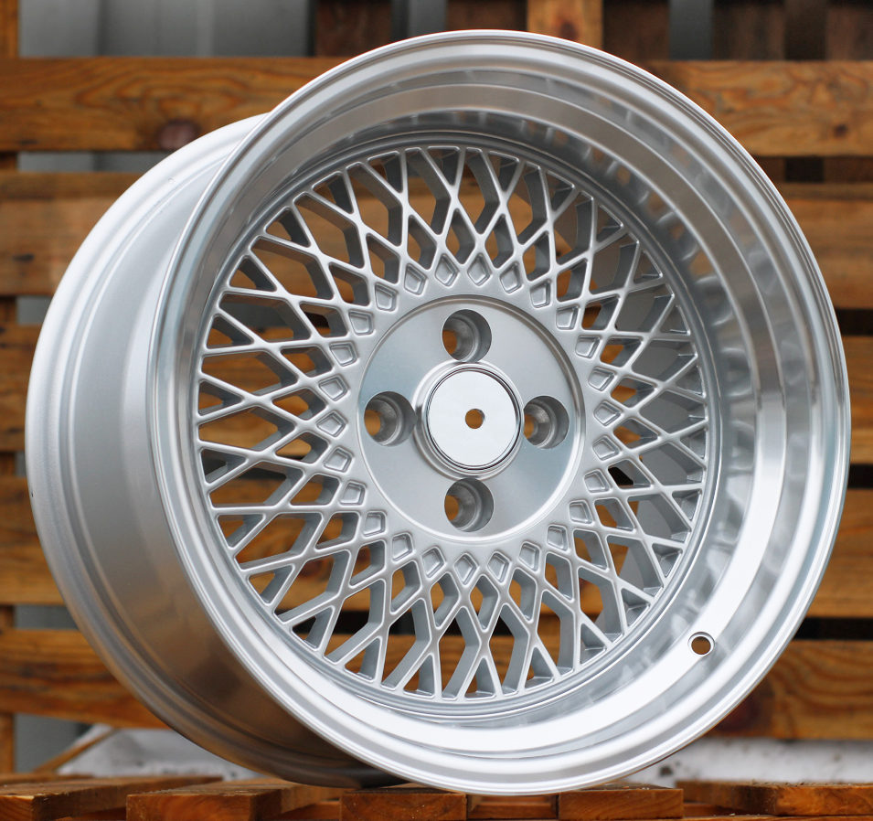 R15x7  4X100  ET  25  73.1  LU483  Silver+Polished Lip (SP)  For RACIN  (P1)  (BBS Style)