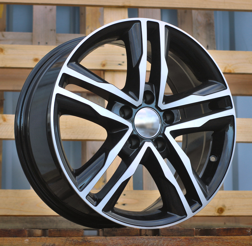 R17x7.5  5X114.3  ET  42  66.1  BK424  Black Polished (MB)  For RACIN  (K2)  ((max 1250kg) Opel Vivaro; Renault Trafic)